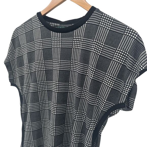 Lauren Ralph Lauren Shirt Womens Medium Black Houndstooth Plaid - Picture 3 of 8